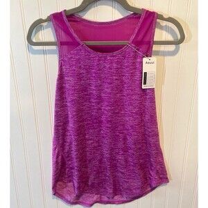 Aeuui Racerback Athleisure Workout Tank Top Mesh Shoulders Pleated Back Small